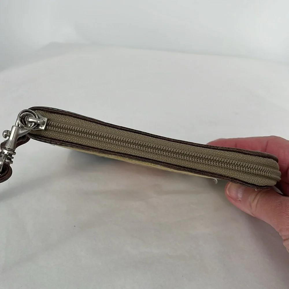 Vintage Fossil‎ Key Per Vinyl Wallet With Leather Wrist Strap.